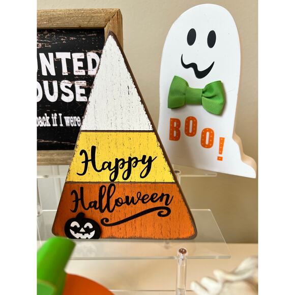 Halloween Mixed Wooden Plastic decorative lot of 6 - Picture 3 of 14